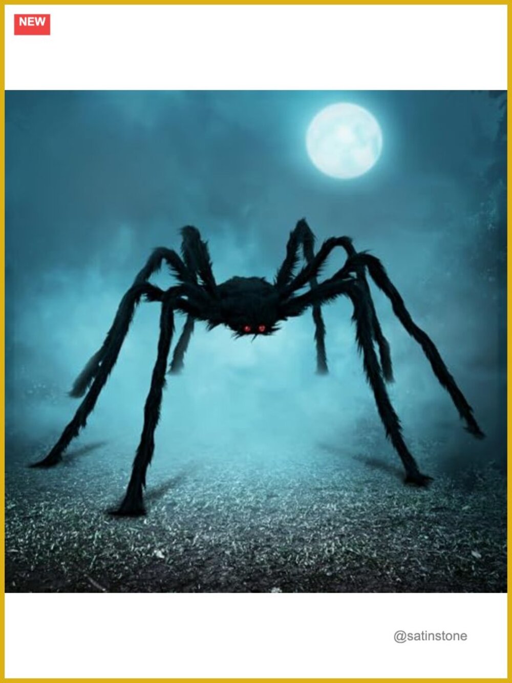 5 Ft Giant Halloween Spider Outdoor Decor, Soft Plush Adjustable Legs